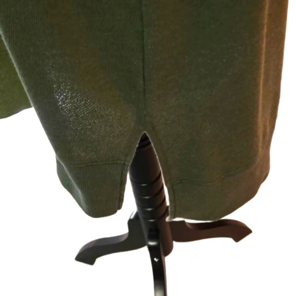 Time & Tru Olive Soft Sweatshirt Hi-Lo Hem Long Sleeve Women Size 22 - Picture 6 of 9